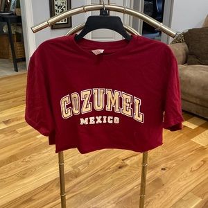 Cozumel, Mexico crop tshirt (red/yellow/white)
